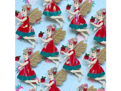 She Loves Blooms Carol the Christmas Pudding Fairy Brooch