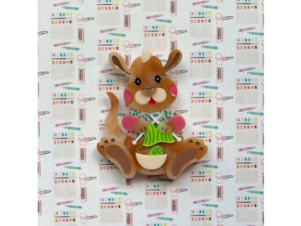 She Loves Blooms Kellie the knitting kangaroo brooch