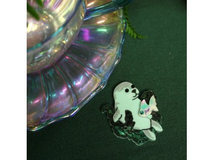 Lost Kiwi Design Seal Brooch