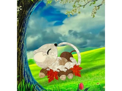 Tantalising Treasures Autumn Mouse Brooch (V2)