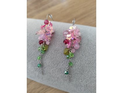 Colourz of Me Náušnice v zeleno růžové