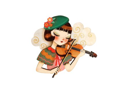 Laliblue Girl playing the violin Brooch