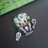Cherry Loco Gothic ghost teacup brooch