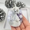 Arctic fox brooch