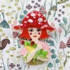 She Loves Blooms Amanita with Heqet Brooch