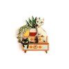 LaliBlue Brož Skříňka s koťátky a rostlinami