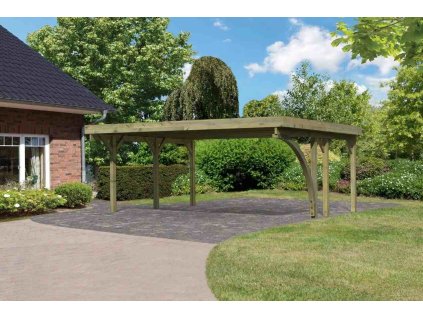 Přístřešek na auto carport KARIBU CLASSIC 1B 5,63 x 3,94 m - ocelové střešní plechy