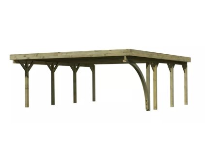 Přístřešek na auto carport KARIBU CLASSIC 2B 5,63 x 5,86 m - ocelové střešní plechy