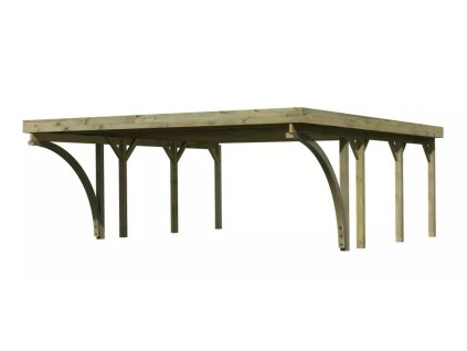 Přístřešek na auto carport KARIBU CLASSIC 2C 5,63 x 5,86 m - ocelové střešní plechy