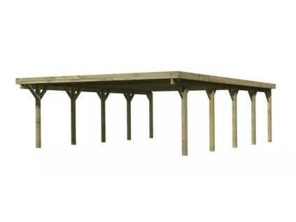 Přístřešek na auto carport KARIBU CLASSIC 3A 5,63 x 7,77 m - ocelové střešní plechy