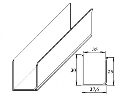 AL ukončovací U profil 35 mm www.best4house.cz