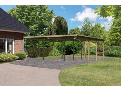 Přístřešek pro dvě auta carport KARIBU ECO 2C  5,63 x 6,76 m