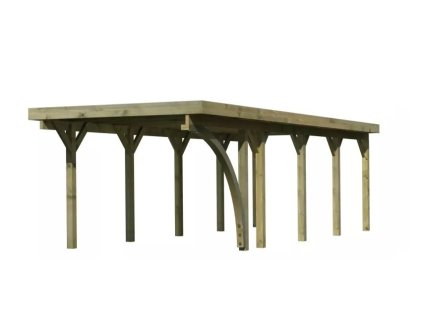 Přístřešek na auto carport KARIBU CLASSIC 3B 2,73 x 7,77 m - ocelové střešní panely