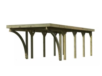 Přístřešek na auto carport KARIBU CLASSIC 3C 2,73 x 7,77 m - ocelové střešní panely