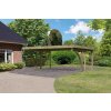Přístřešek na auto carport KARIBU CLASSIC 1C 5,63 x 3,94 m - ocelové střešní plechy