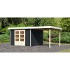Dřevěný domek KARIBU ASKOLA 6 + přístavek 240 cm (38676) antracit
