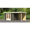 dřevěný domek KARIBU ASKOLA 6 + přístavek 240 cm včetně zadní stěny (23505) šedý