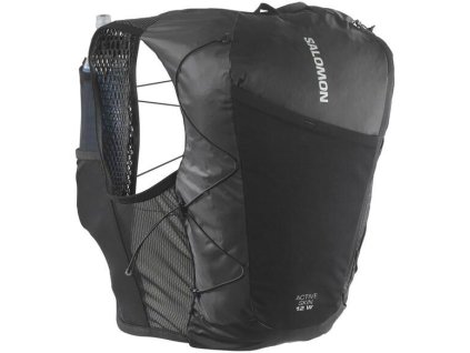 Salomon Active Skin 12 Women Set black metal běžecká vesta dámská