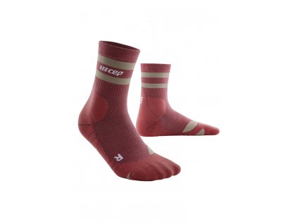 CEP Vysoké outdoorové ponožky merino (80. léta) berry sand dámské