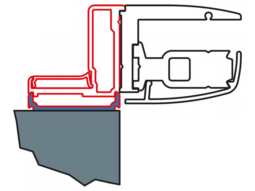 SanSwiss PUR Aluchromový L-profil k postrannímu upevnění dveří nebo boční stěny EP1.50.SM1