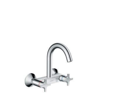 Hansgrohe Logis M32 CHROM kuchyňská baterie se dvěma kohouty Eco, montáž na stěnu, horní výtok, 1jet