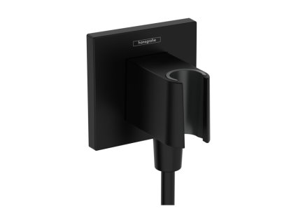 Hansgrohe FixFit E MATNÁ ČERNÁ přípojka hadice se sprchovým držákem