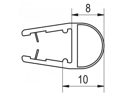 SanSwiss PUR Svislé těsnění pro 6mm a 8mm sklo, set 10 ks 51205.KD10.2000