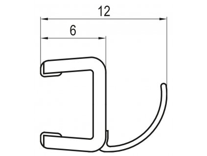 SanSwiss SOLINO Svislé těsnění pro 6mm skla, ks 53101.KD.1959