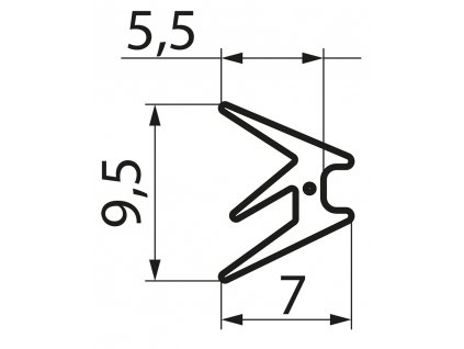 SanSwiss TOP-LINE Vodorovné těsnění pro 6mm skla, ks 82212.KD