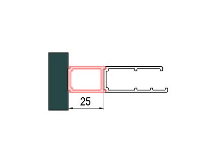 SanSwiss DIVERA Rozšiřovací profil 25 mm pro dveře (kromě D22SK a D22S3) a boční stěny AD221.50.2000
