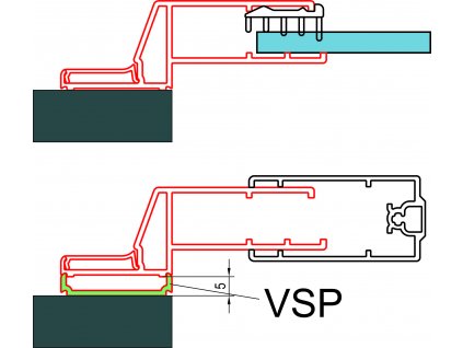 SanSwiss DIVERA Profil k postrannímu upevnění dveří nebo boční stěny (VSP profil není součástí, nutno objednat zvlášť) D22EP.50.SM1