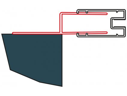 SanSwiss TOP-LINE Profil k postrannímu upevnění dveří nebo boční stěny SEO.01.1898