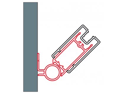 SanSwiss TOP-LINE, TOP-LINE S Sada 2 profilů k upevnění jedné strany dveří nebo boční stěny do zdi pod úhlem 0 až 180° WTT3.04.1898