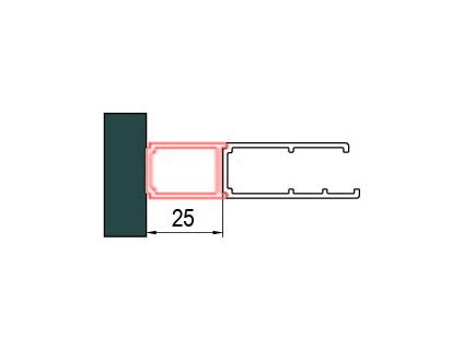 SanSwiss DIVERA Rozšiřovací profil 25 mm pro dveře (kromě D22SK a D22S3) a boční stěny AD221.06.2000