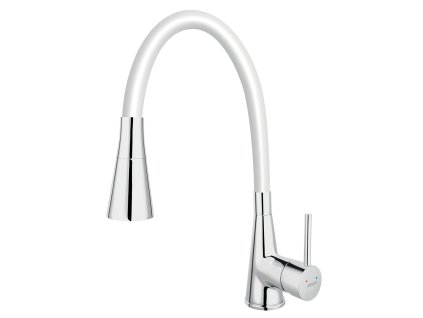 Dřezová stojánková baterie s bílým ramenem a sprškou 70720,0B