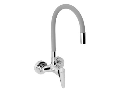 Dřezová baterie s elastickým ramenem 100mm, stříbrošedá-chr. 94484,0S