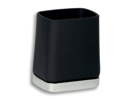 Držák kartáčků a pasty sklo Metalia 4 černá-chrom 6406,5