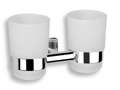 Dvojitý držák kartáčků a pasty sklo Titania Elis chrom 66457,0