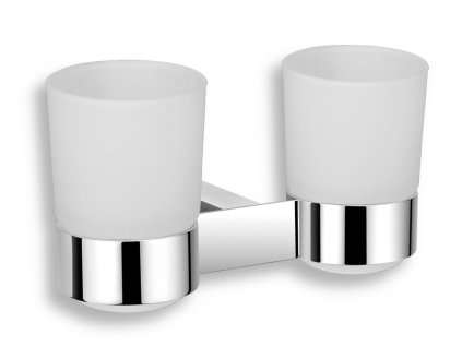 Dvojitý držák kartáčků a pasty sklo Titania Kate chrom 66557,0