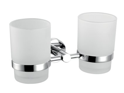 Dvojitý držák kartáčků a pasty sklo Mephisto chrom 6857,0