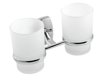 Dvojitý držák kartáčků a pasty sklo Orfeus chrom 6957,0