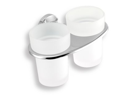 Dvojitý držák kartáčků a pasty sklo Metalia 11 chrom 0157,0