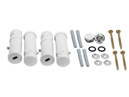 Montážní sada k oblému radiatoru bílá-chrom MS/TELESO,1