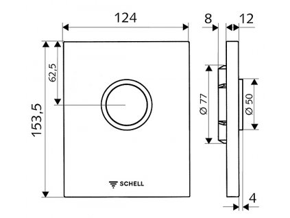 SCHELL pisoárová ovládací deska EDITION, plast chrom, k  sadě COMPACT II  028000699