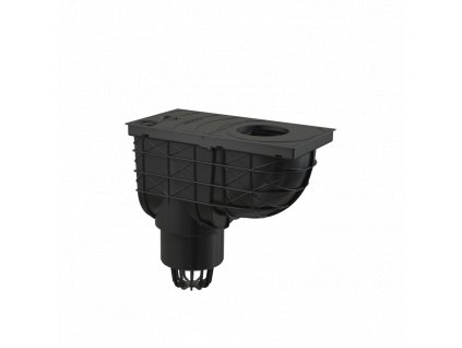 Univerzální lapač střešních splavenin 300×155/110 mm přímý, černá AGV1