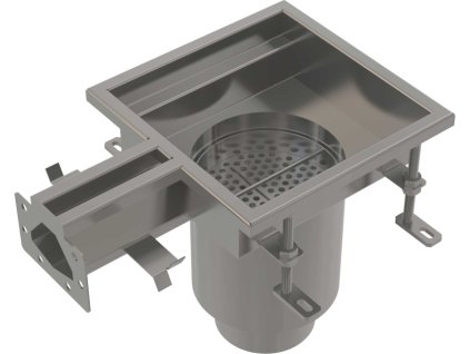 Průmyslová štěrbinová vpust koncová 250×250, nerez AISI 304 APR7-2311-20