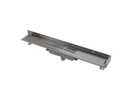 Podlahový žlab s okraje m pro plný rošt a s pevný m límce m ke stěně, svislý odtok APZ1116-950