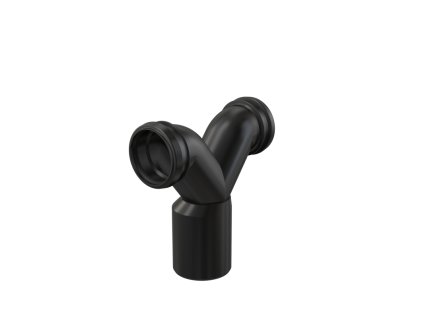 Spojovací dvojité koleno 90° k závěsnému WC, redukce 2×DN 90 × DN 110, délka 253 mm, PE, černá M909