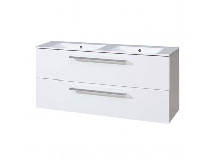 Bino, koupelnová skříňka s keramickým umyvadlem 121 cm, bílá CN663