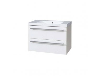 Bino, koupelnová skříňka s umyvadlem z litého mramoru 81 cm, bílá CN661M